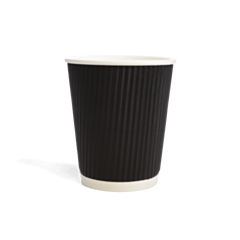 500 x Chefpac® 8oz Black Ripple Paper Cups Recyclable