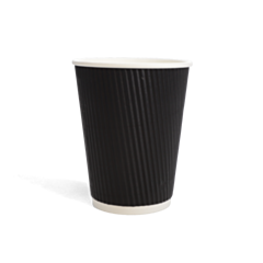 500 x Chefpac® 12oz Tall Black Ripple Paper Cups Recyclable