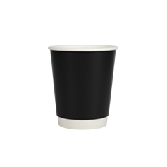 500 x Chefpac® 8oz Black Double Walled Paper Cups Recyclable