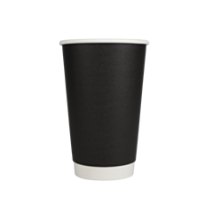 500 x Chefpac® 16oz Black Double Walled Paper Cups Recyclable