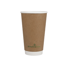 500 x Envirobee® 16oz Double Wall Recyclable & Commercially Compostable Paper Cups