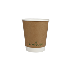 500 x Envirobee® 8oz Double Wall Recyclable & Commercially Compostable Paper Cups