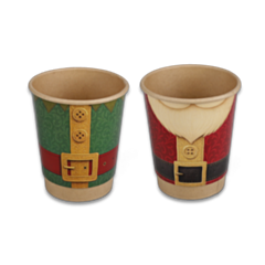 200 x Santa & Elf 8oz Disposable Paper Christmas Cups Recyclable