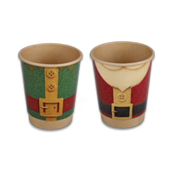 100 x Santa & Elf 8oz Disposable Paper Christmas Cups Recyclable
