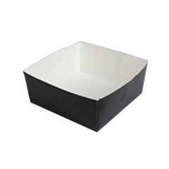 500 x Chefpac® 4" Deep Black Burger Tray Recyclable Cardboard