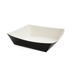 500 x Chefpac® 5" Black Burger Tray Recyclable Cardboard