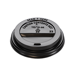 100 x Chefpac® Black Domed Sip Lids to Fit 10/12/16oz Hot Cup