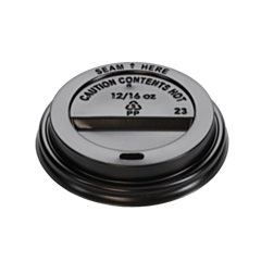 100 x Domed lid to fit paper cup Black 6/8oz