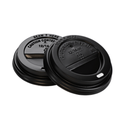 500 x Chefpac® Black Domed Sip Lids to Fit 10/12/16oz Hot Cup