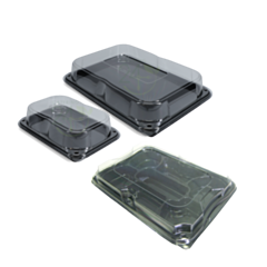 Black Serving Platters with Lids
