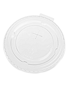 100 x Flat Lid with Straw Slot Recyclable