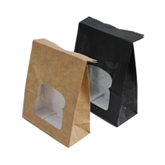 Paper Sandwich Bags with Window - Heat Sealable