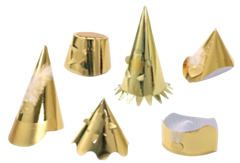 72 x Large Gold Jubilee Party Hats