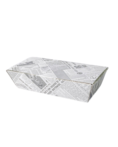 150 x Printed Medium Rectangular Paperboard Box Newsprint Recyclable