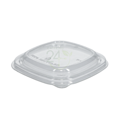 300 x RPET Lids for Kraft Square Food Bowls 13cm