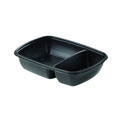 75 x Fastpac 2 Compartment Rectangular Container 900ml