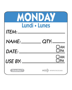 500 x 2x2" Day Label Monday - Square