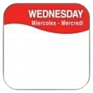 1000 x WEDNESDAY REMOVEABLE SQUARE LABEL