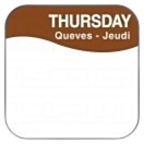 1000 x THURSDAY REMOVEABLE SQUARE LABEL 