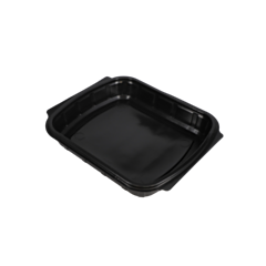 300 x Microwaveable 1 Compartment Black Base PP