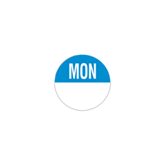 1000 x Monday Day Dots Removable 19mm 