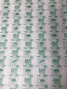 1000 x 250x350mm Freshly Green Printed Greaseproof Sheets