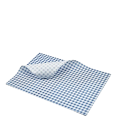 1000 x Blue Gingham Greaseproof Sheets 25x20cm