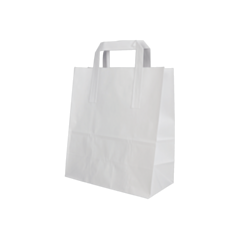 250 x 8 x 4 x 10" Plain White Medium SOS Carrier Bags Compostable