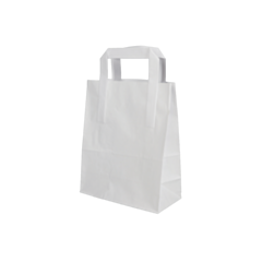 250 x 7 x 3 x 8.5" Plain White Small SOS Carrier Bags Compostable