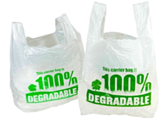 2000 x Degradable White Vest Carrier Bags - 11x17x21