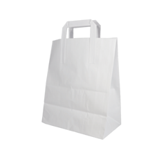 250 x 10 x 5 x 12" Plain White Large SOS Carrier Bags Compostable