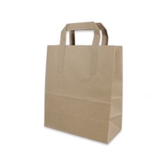 250 x 8" x 4" x 10" Plain Brown Medium SOS Carrier Bags Compostable