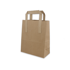 250 x 7 x 3 x 8.5" Plain Brown Small SOS Carrier Bags Compostable