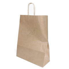 200 x 12.5 x 4.5 x 16" Brown Kraft SOS Carrier Bags with Twist Handles Compostable