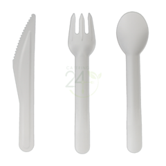 White Natural Paper Cutlery