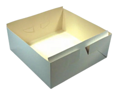 50 x 10x10x6" Cake Box Base White Recyclable