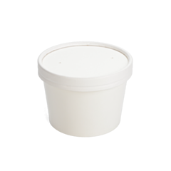 250 x 8oz White Soup Container & Lid Combi Pack