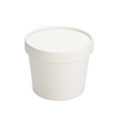 250 x White Paper Soup Container & Lid Combi Pack 12oz