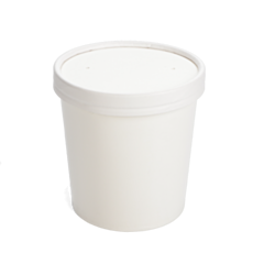 250 x White Paper Soup Container & Lid Combi Pack 16oz