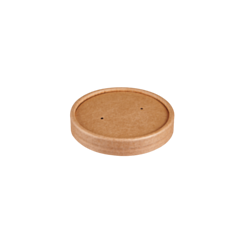 1000 x 6oz Kraft PP Lined Paper Board Lid (w/hole)
