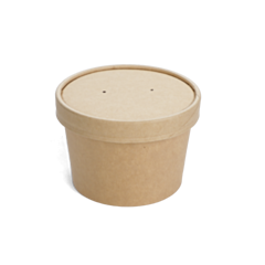 250 x Chefpac® 8oz Kraft Heavy Duty Soup Container & Paper Lid