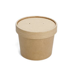 250 x Chefpac® 12oz Kraft Heavy Duty Soup Container & Paper Lid