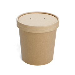 250 x Chefpac® 16oz Kraft Heavy Duty Soup Container & Paper Lid - Recyclable
