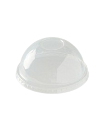 1000 x Domed Lid with Hole for Compostable Smoothie Cups 9-20oz