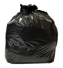 200 x 15kg Plain Black Refuse Bin Bag Recyclable