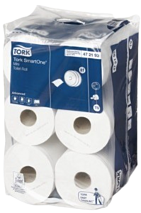 12 x Tork Smartone Mini White 2Ply Toilet Rolls Compostable