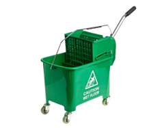 1 x 20 litre Microspeedy Bucket & Wringer Green/On Wheels