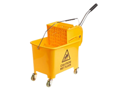 1 x 20 litre Microspeedy Bucket & Wringer Yellow/On Wheels