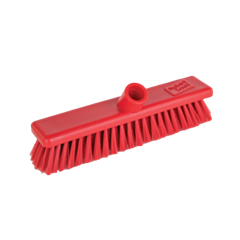 1 x 12" Red Washable Broom - Stiff Bristles 