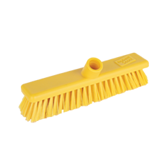 1 x 12" Yellow Washable Broom - Stiff Bristles 